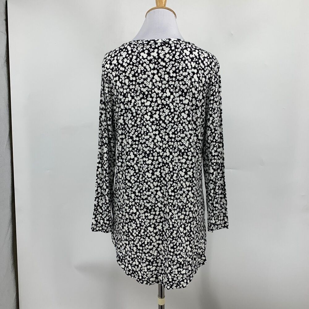 Old Navy Top Women S Small Floral Daisy Luxe Dolphin High Low Scoop Neck Stretch - Picture 5 of 13